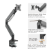 ROLINE Monitor arm for desk, Pneumatic, Desk Clamp, up to 18kg.